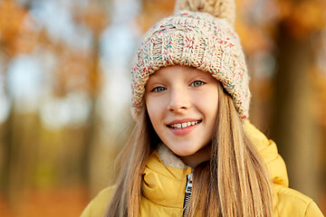 Image showing portrait of happy girl at autumn park