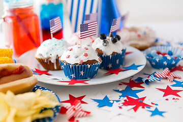 Image showing food and drinks on american independence day party