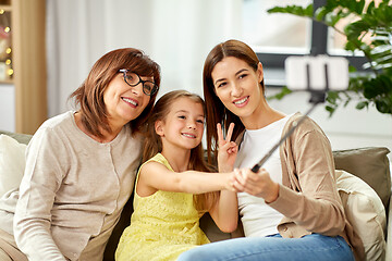 Image showing mother, daughter and grandmother taking selfie