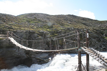 Image showing Walk bridge crossing river