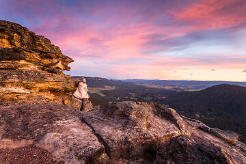 Image showing Watching gloriious sunsets in the mountains of Australia