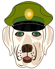 Image showing Vector illustration of the head animal dog f service cap
