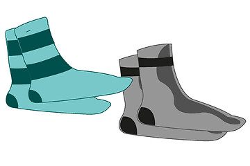 Image showing Vector illustration garment socks of the varied colour