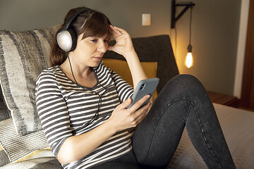 Image showing Sad woman at home