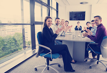 Image showing Group of young people meeting in startup office