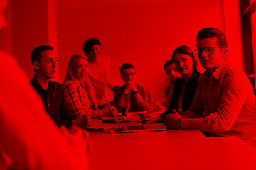 Image showing Business Team At A Meeting at modern office building