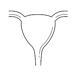 Image showing Uterus line icon.