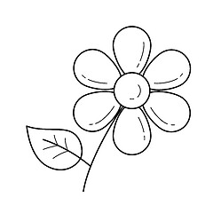 Image showing Daisy flower vector line icon.