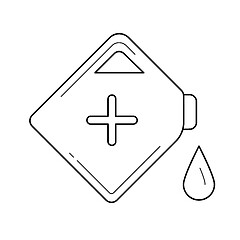 Image showing Gasoline can vector line icon.