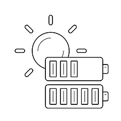 Image showing Solar power vector line icon.