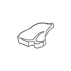 Image showing T-bone beef steak hand drawn sketch icon.