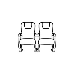 Image showing Cinema seat hand drawn sketch icon.