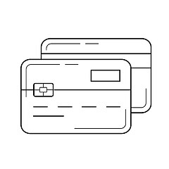Image showing Credit cards vector line icon.
