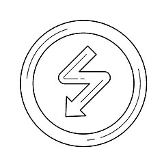 Image showing High voltage vector line icon.