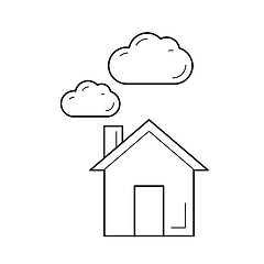 Image showing Carbon dioxide emission vector line icon.