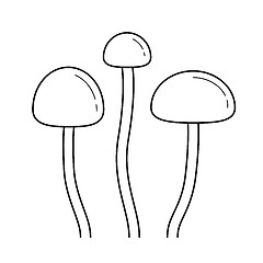 Image showing Agaric mushroom vector line icon.