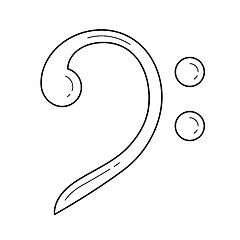 Image showing Bass clef line icon.