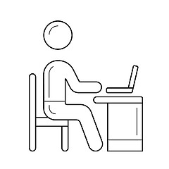 Image showing Working person vector line icon.