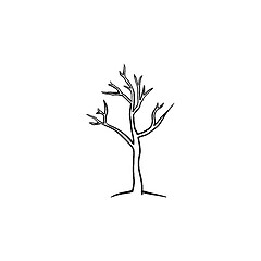 Image showing Dry tree hand drawn sketch icon.