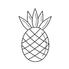 Image showing Pineapple vector line icon.