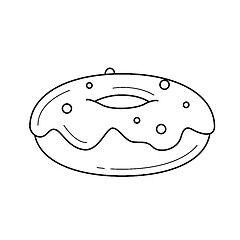 Image showing Doughnut vector line icon.