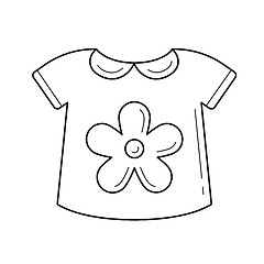Image showing Baby shirt vector line icon.