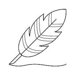 Image showing Writing feather vector line icon.