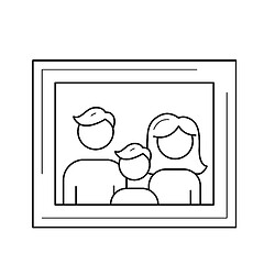 Image showing Family photo frame vector line icon.