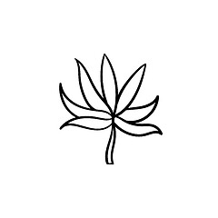 Image showing Plant leaf hand drawn sketch icon.