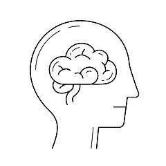 Image showing Brain line icon.