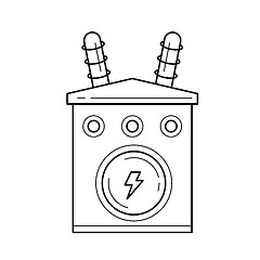 Image showing Electricity distribution vector line icon.