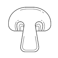 Image showing Button mushroom vector line icon.