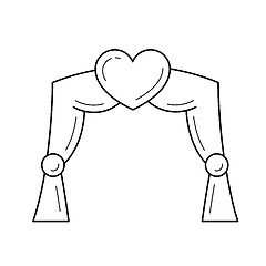 Image showing Wedding arch vector line icon.