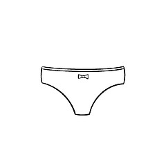 Image showing Thong pantie hand drawn sketch icon.