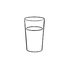 Image showing Glass of water hand drawn sketch icon.