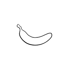 Image showing Banana hand drawn sketch icon.