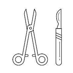 Image showing Surgical instruments line icon.