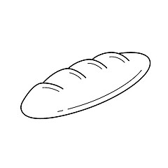 Image showing French baguette vector line icon.