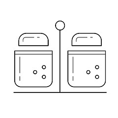 Image showing Salt and pepper vector line icon.