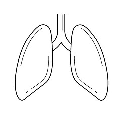 Image showing Lungs line icon.