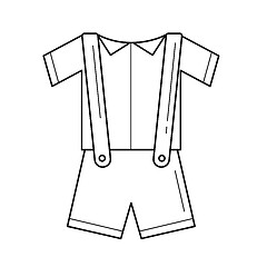 Image showing Baby clothes vector line icon.