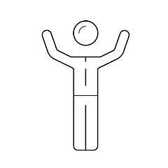 Image showing Happy entrepreneur figure vector line icon.