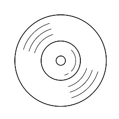 Image showing Vinyl disk line icon.