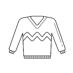 Image showing Sweater vector line icon.