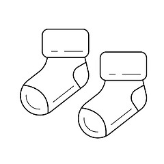 Image showing Baby booties vector line icon.