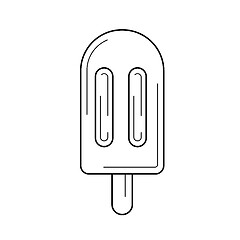 Image showing Popsicle vector line icon.