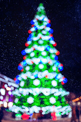 Image showing Colorful Defocused Christmas Tree Lights