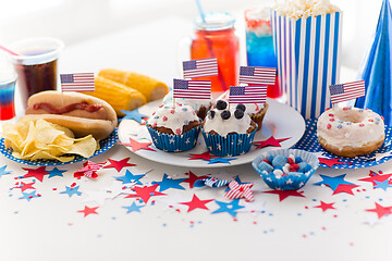 Image showing food and drinks on american independence day party