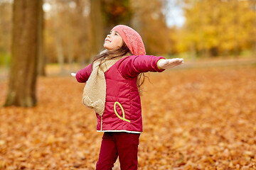 Image showing happy girl at autumn park