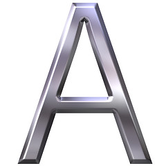 Image showing 3D Silver Letter A